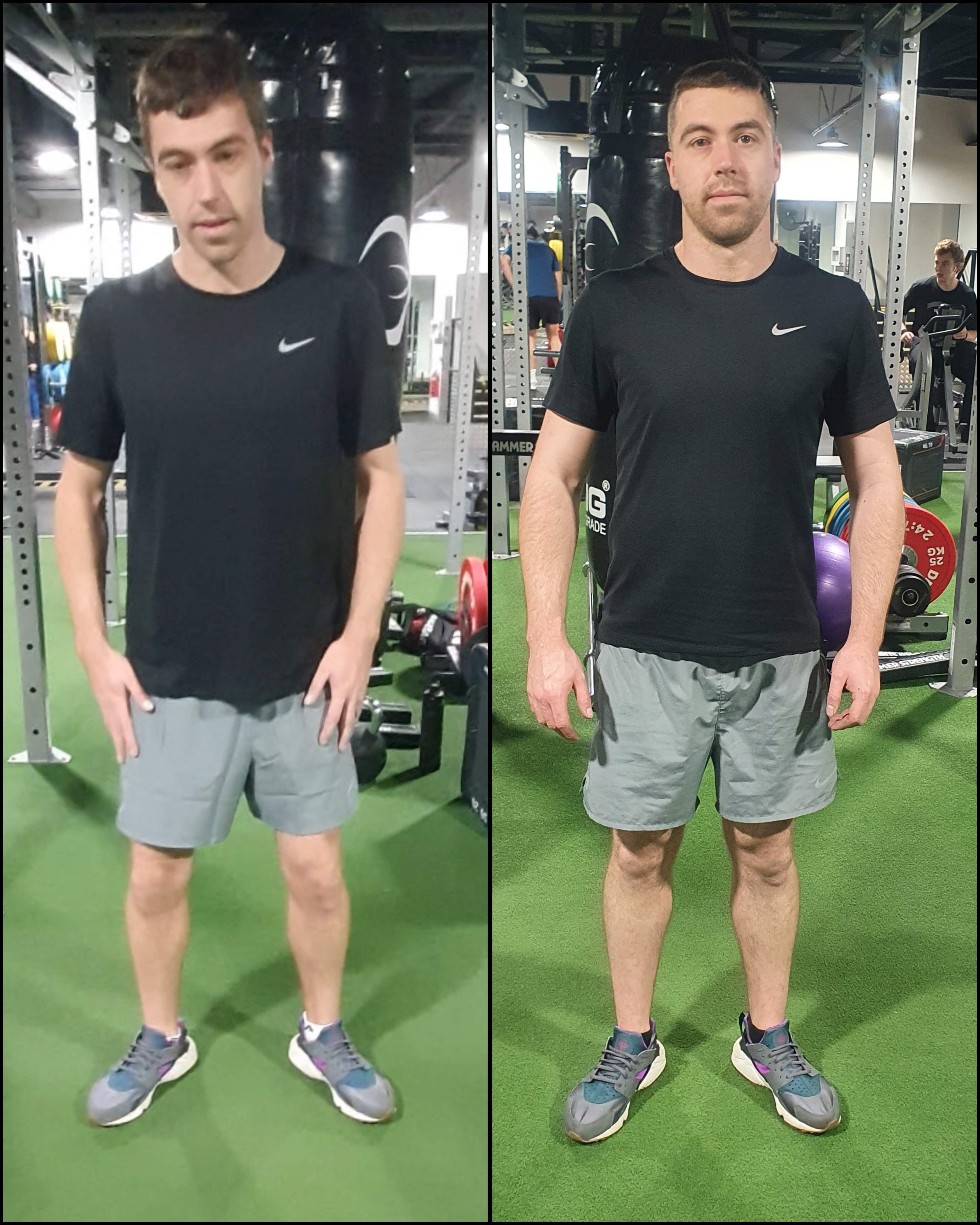 Male muscle gain transformation Adelaide - bodybuilding and strength training results with expert personal trainer in Port Adelaide